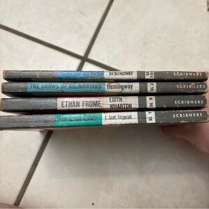 Vintage 1960s Scribner Library Paperback Lot Hemingway, Fitzgerald, Wharton